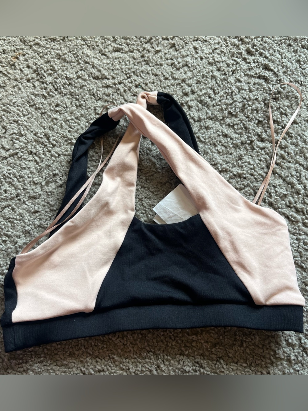 So Danca Girls Black and Blush Dance Crop Top
